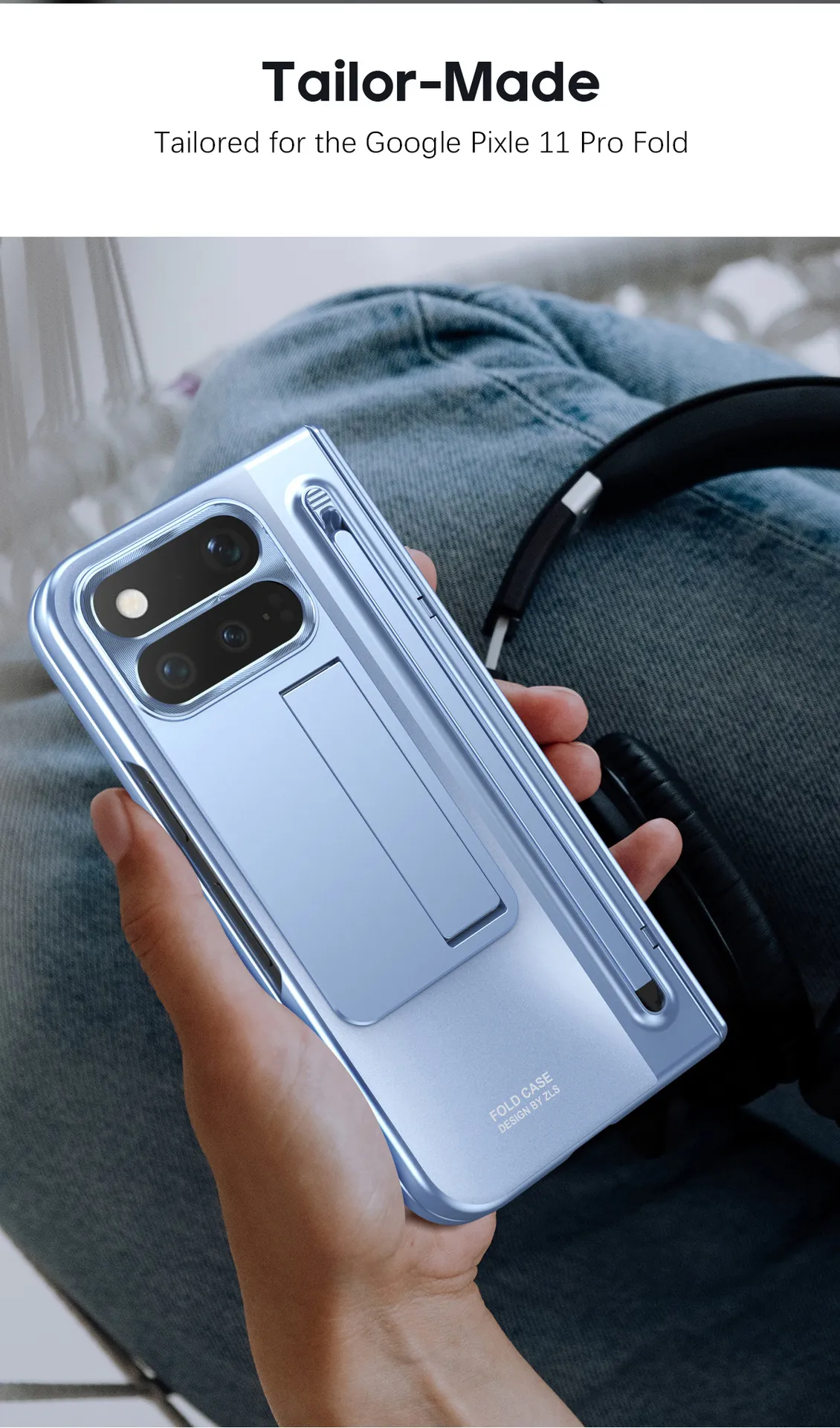 Compatible with Google Pixel 1 Pro and Pixel 9 Pro folding electroplated hinge full-coverage drop protection
