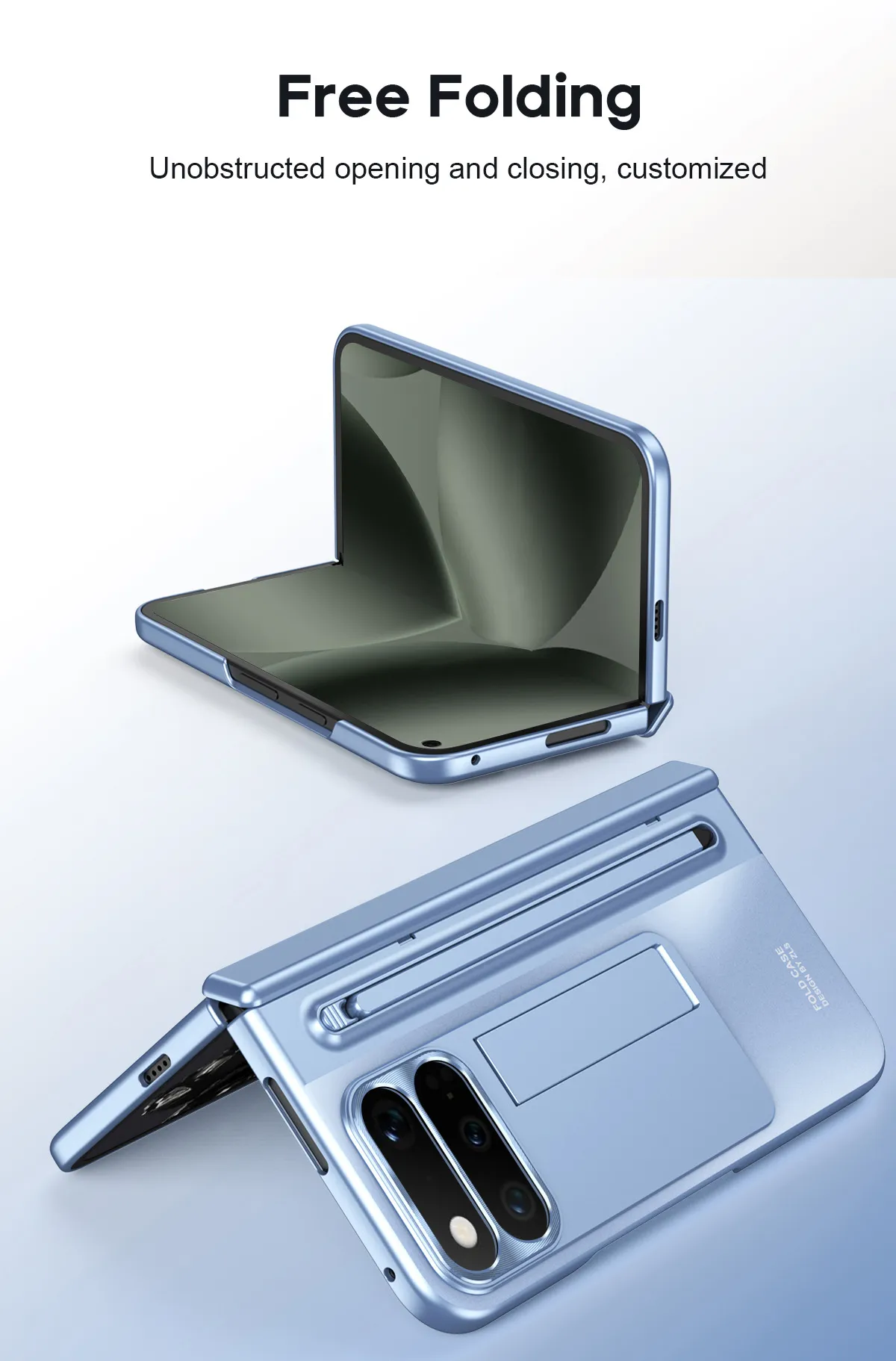 Compatible with Google Pixel 1 Pro and Pixel 9 Pro folding electroplated hinge full-coverage drop protection