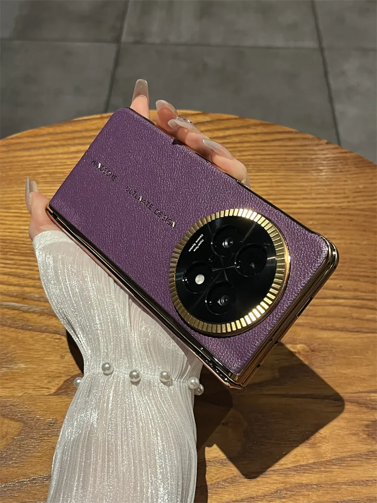 Compatible with OPPO Find N5 foldable phone case, FINDN5 leather lens hinge full-coverage drop protection case
