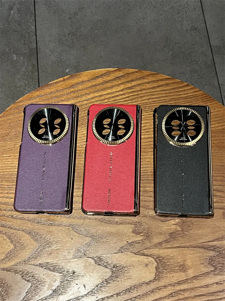 Compatible with OPPO Find N5 foldable phone case, FINDN5 leather lens hinge full-coverage drop protection case