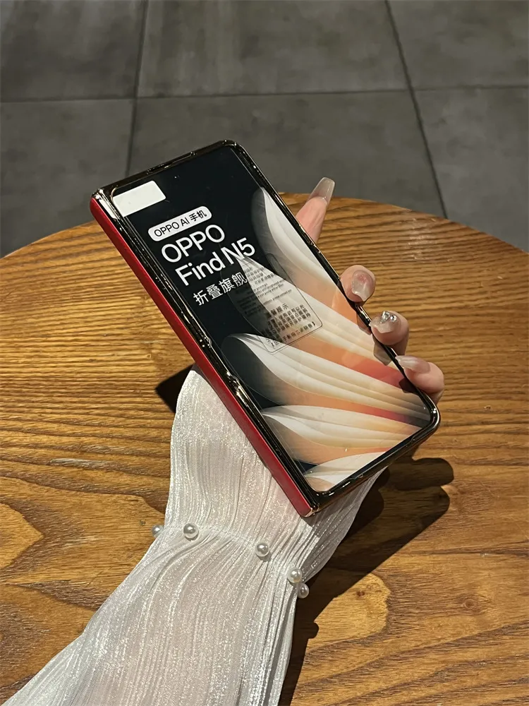 Compatible with OPPO Find N5 foldable phone case, FINDN5 leather lens hinge full-coverage drop protection case