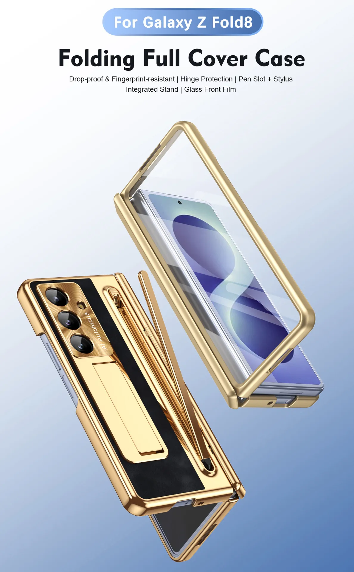 Compatible with Samsung Zfold8 Ultra phone case, FOLD8 folding official pen slot case, integrated anti-drop protective case.