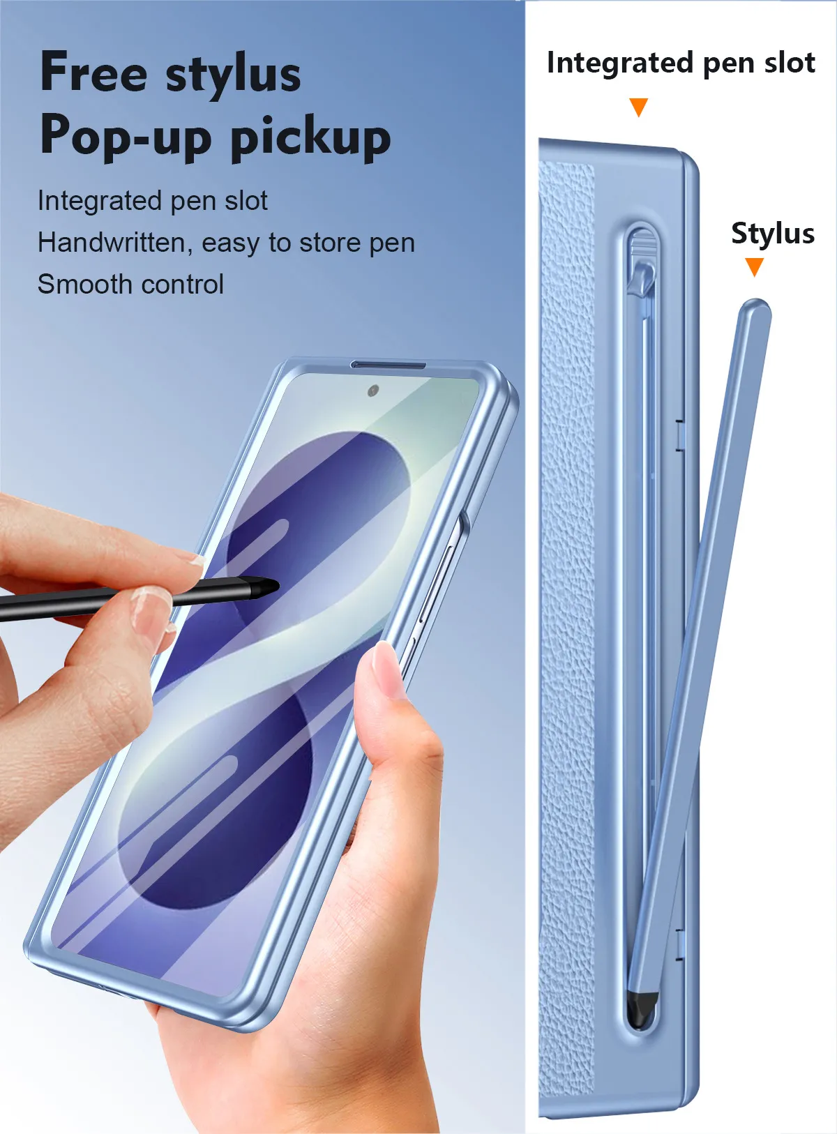 Compatible with Samsung Zfold8 Ultra phone case, FOLD8 folding official pen slot case, integrated anti-drop protective case.