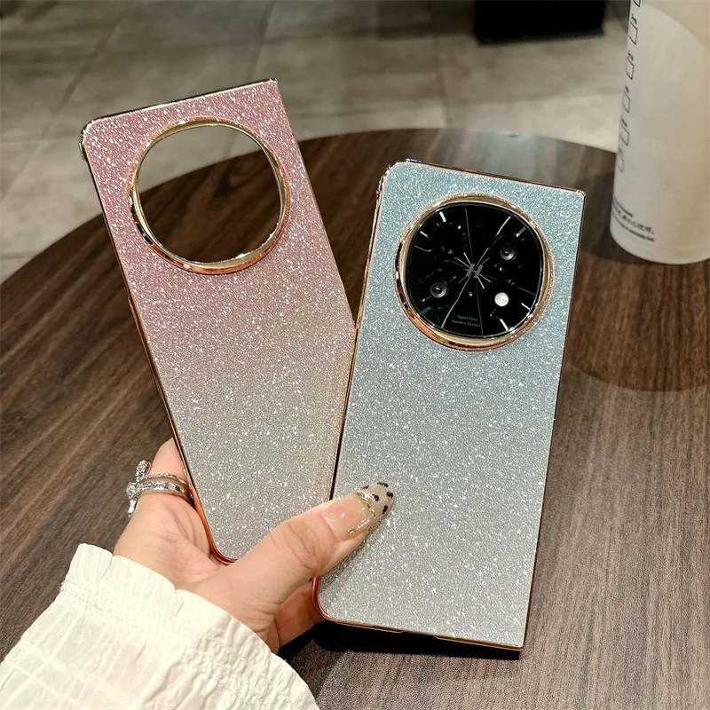 Compatible with OPPO Find N5 foldable phone case, FINDN3 electroplated glitter leather drop-proof protective case