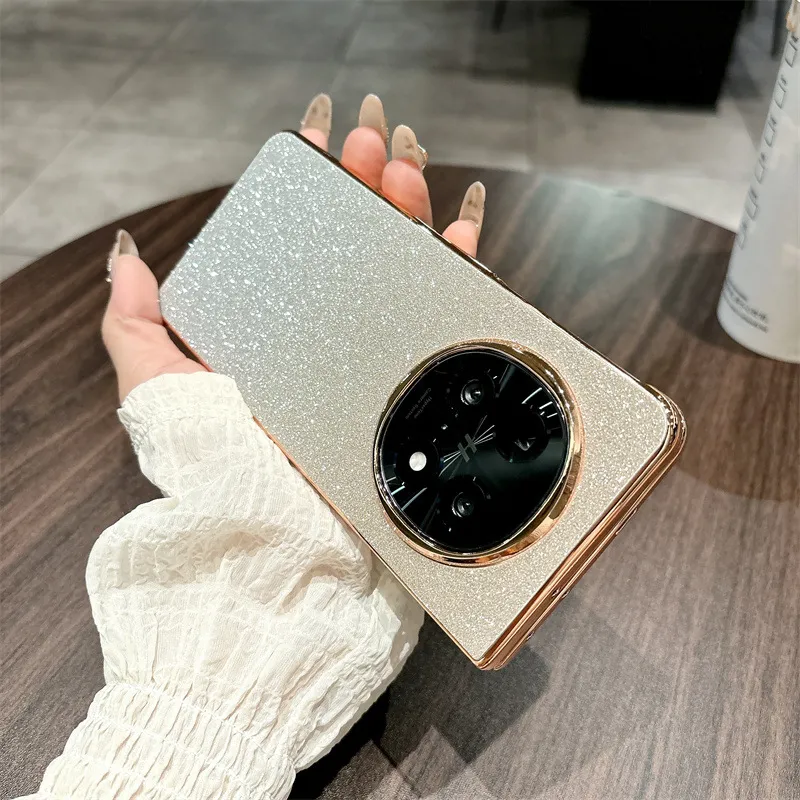 Compatible with OPPO Find N5 foldable phone case, FINDN3 electroplated glitter leather drop-proof protective case
