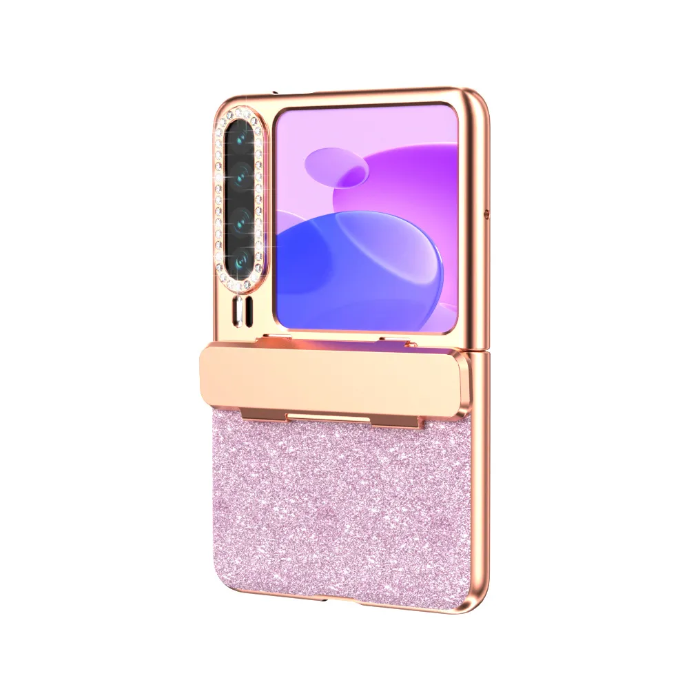 Huawei Pura X Phone Case, PURA X Foldable Screen Protector, Electroplated Glitter Hinge, Full Coverage, Drop-Proof Case