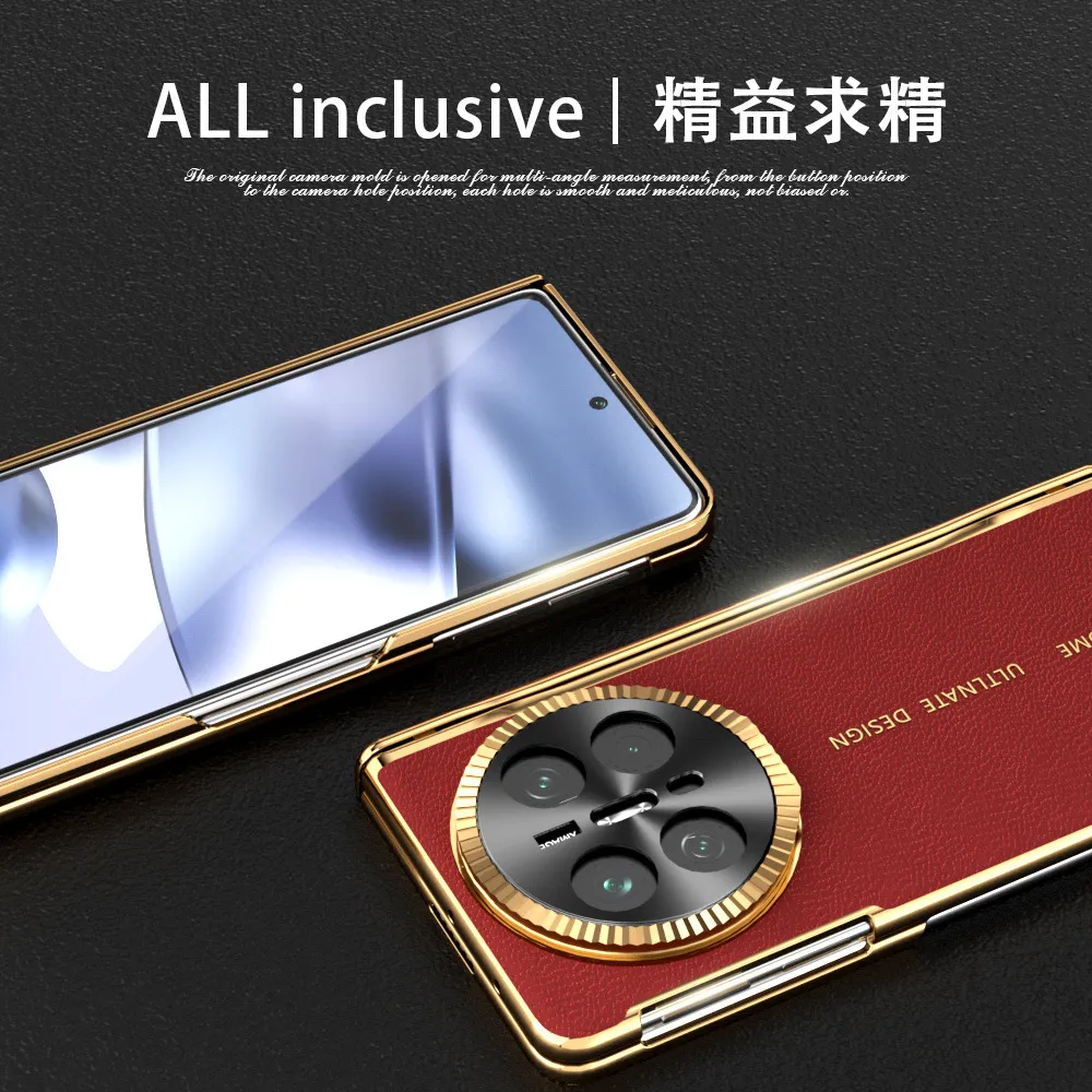 Compatible with Mate X6 foldable screen MATE X5 metal lens vegan leather hinge full-coverage drop-proof protective case