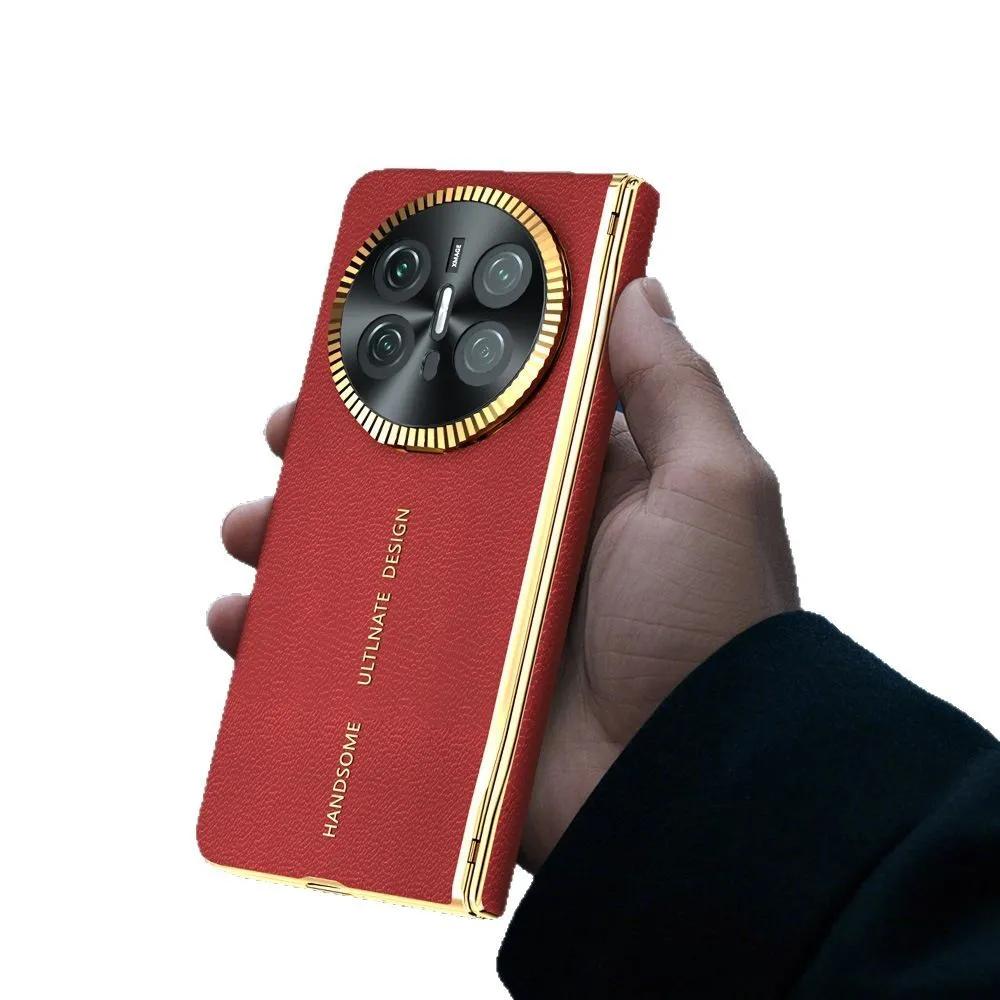Compatible with Mate X6 foldable screen MATE X5 metal lens vegan leather hinge full-coverage drop-proof protective case