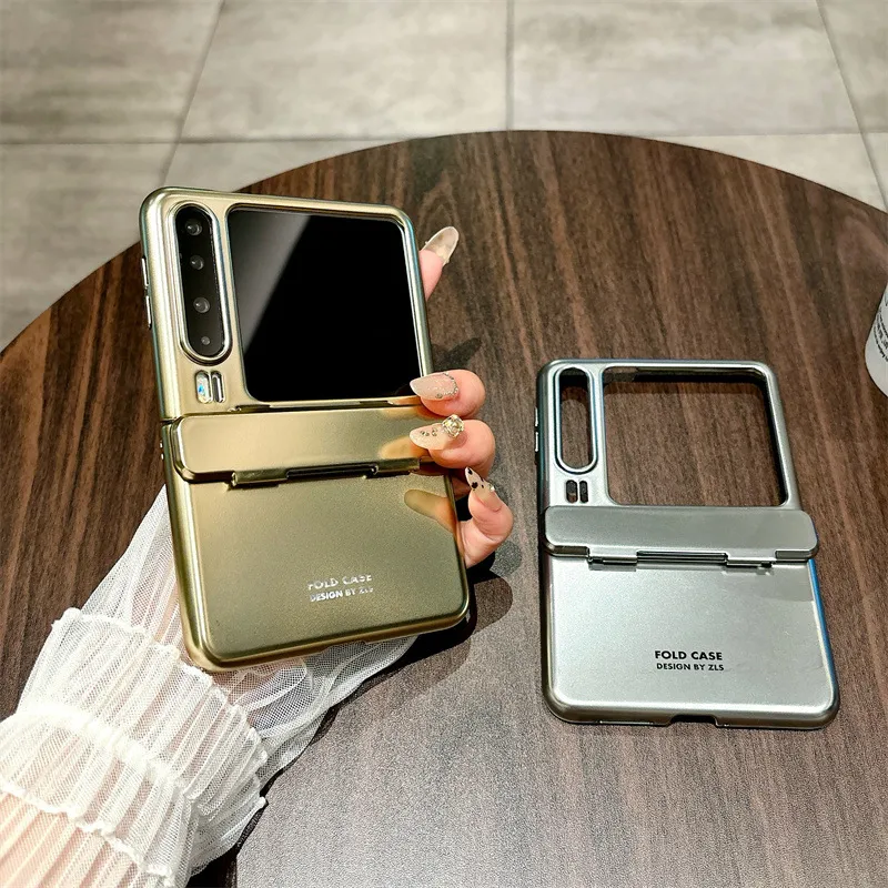 Huawei Pura X Phone Case, PURA X Foldable Screen Protector, Electroplated Minimalist Hinge, Full Coverage Drop Protection Case.