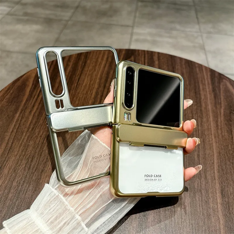 Huawei Pura X Phone Case, PURA X Foldable Screen Protector, Electroplated Transparent Hinge, Full Coverage Drop Protection Case