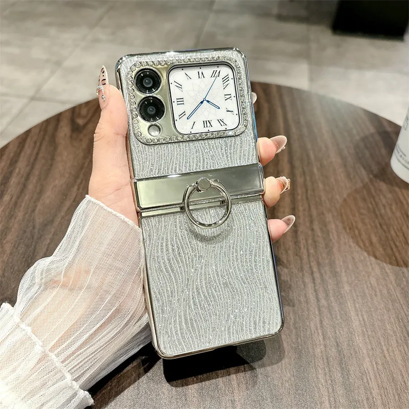 Compatible Huawei Nova Flip phone case, NovaFlip foldable screen water ripple ring hinge drop-proof protective case