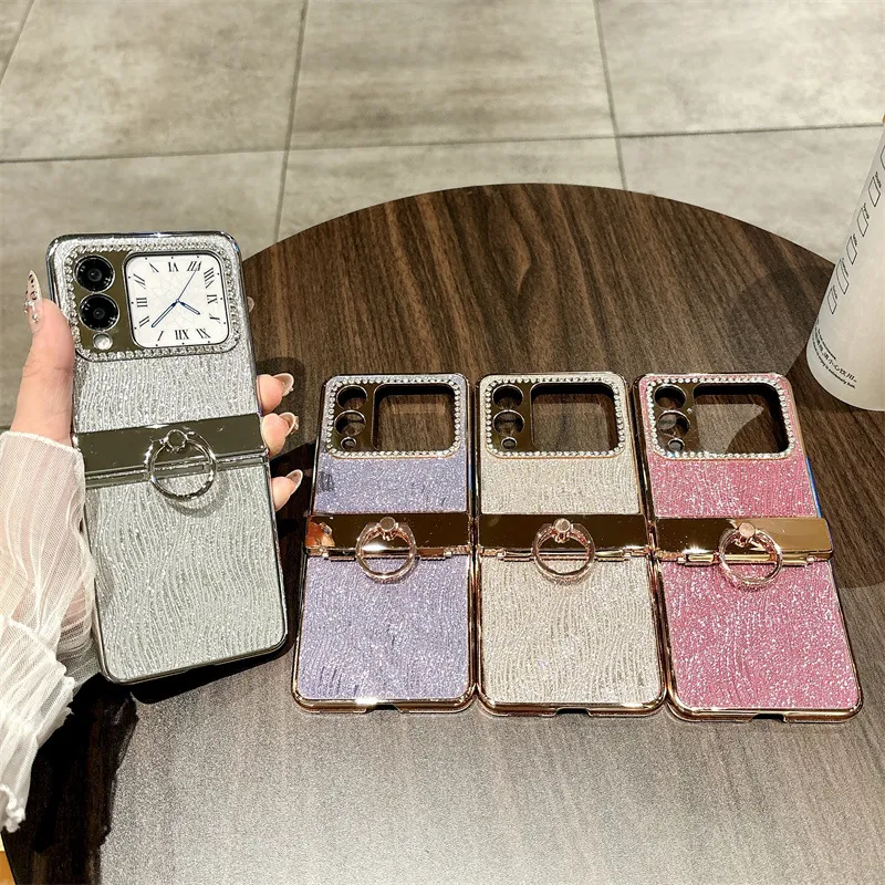 Compatible Huawei Nova Flip phone case, NovaFlip foldable screen water ripple ring hinge drop-proof protective case