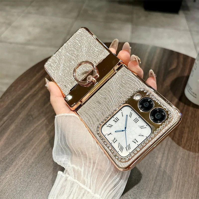 Compatible Huawei Nova Flip phone case, NovaFlip foldable screen water ripple ring hinge drop-proof protective case