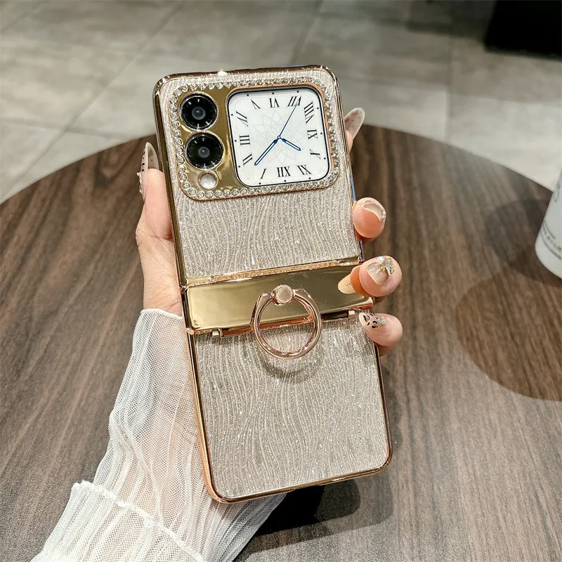 Compatible Huawei Nova Flip phone case, NovaFlip foldable screen water ripple ring hinge drop-proof protective case