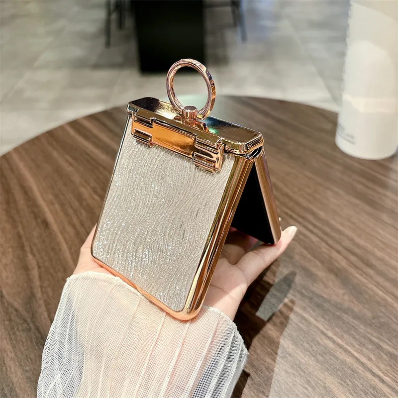 Huawei Pocket 2 Phone Case P50 Treasure Box Foldable Screen Protective Leather Case, Vegan Leather, Water Ripple Texture, 5G Drop Protection
