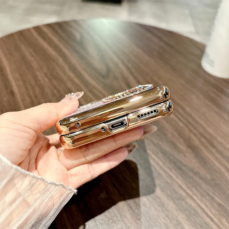 Huawei Pocket 2 Phone Case P50 Treasure Box Foldable Screen Protective Leather Case, Vegan Leather, Water Ripple Texture, 5G Drop Protection