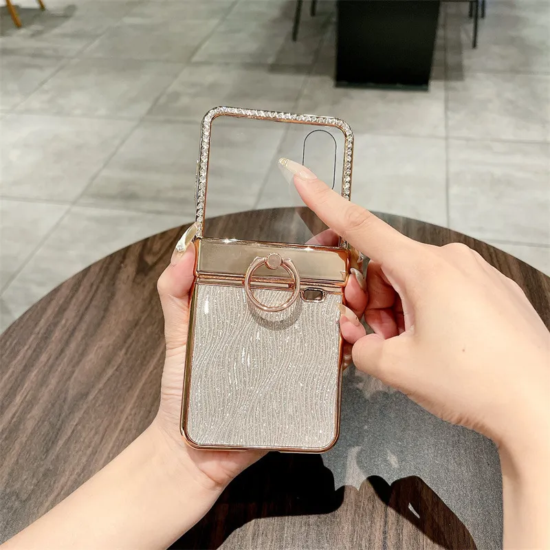 Compatible with Honor Magic V Flip2 phone case, foldable screen luxury electroplated glitter leather drop-proof protective case