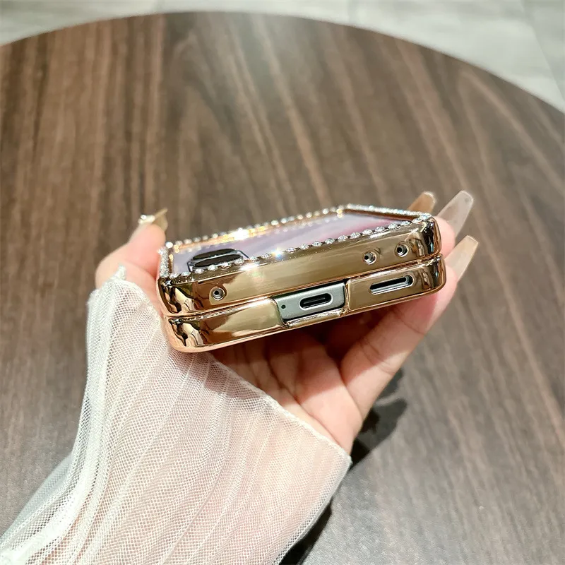 Compatible with Honor Magic V Flip2 phone case, foldable screen luxury electroplated glitter leather drop-proof protective case