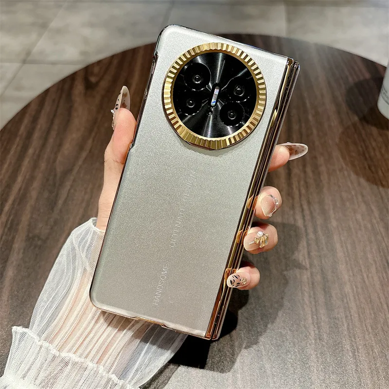 Compatible with Huawei Mate X5 phone case, MATEX3 foldable screen, light luxury electroplated aluminum alloy hinge, drop-proof protective case