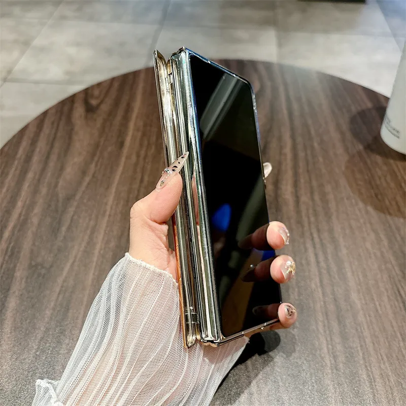 Compatible with Huawei Mate X5 phone case, MATEX3 foldable screen, light luxury electroplated aluminum alloy hinge, drop-proof protective case
