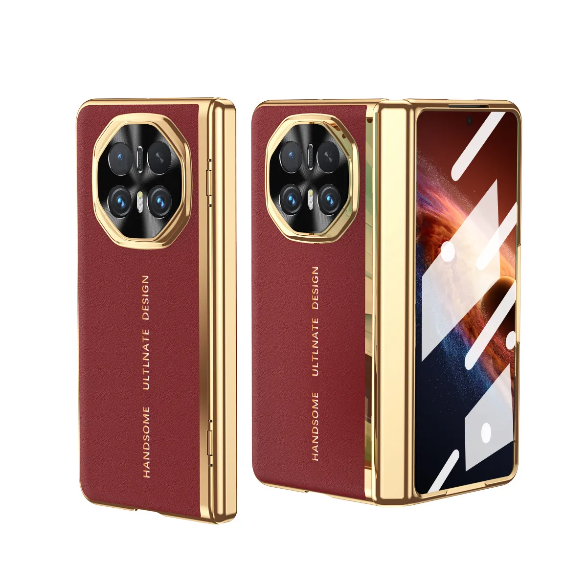 Honor MagicV6 phone case, electroplated vegan leather, instantly transforms MagicV5 into XT full-coverage drop-proof protective case.