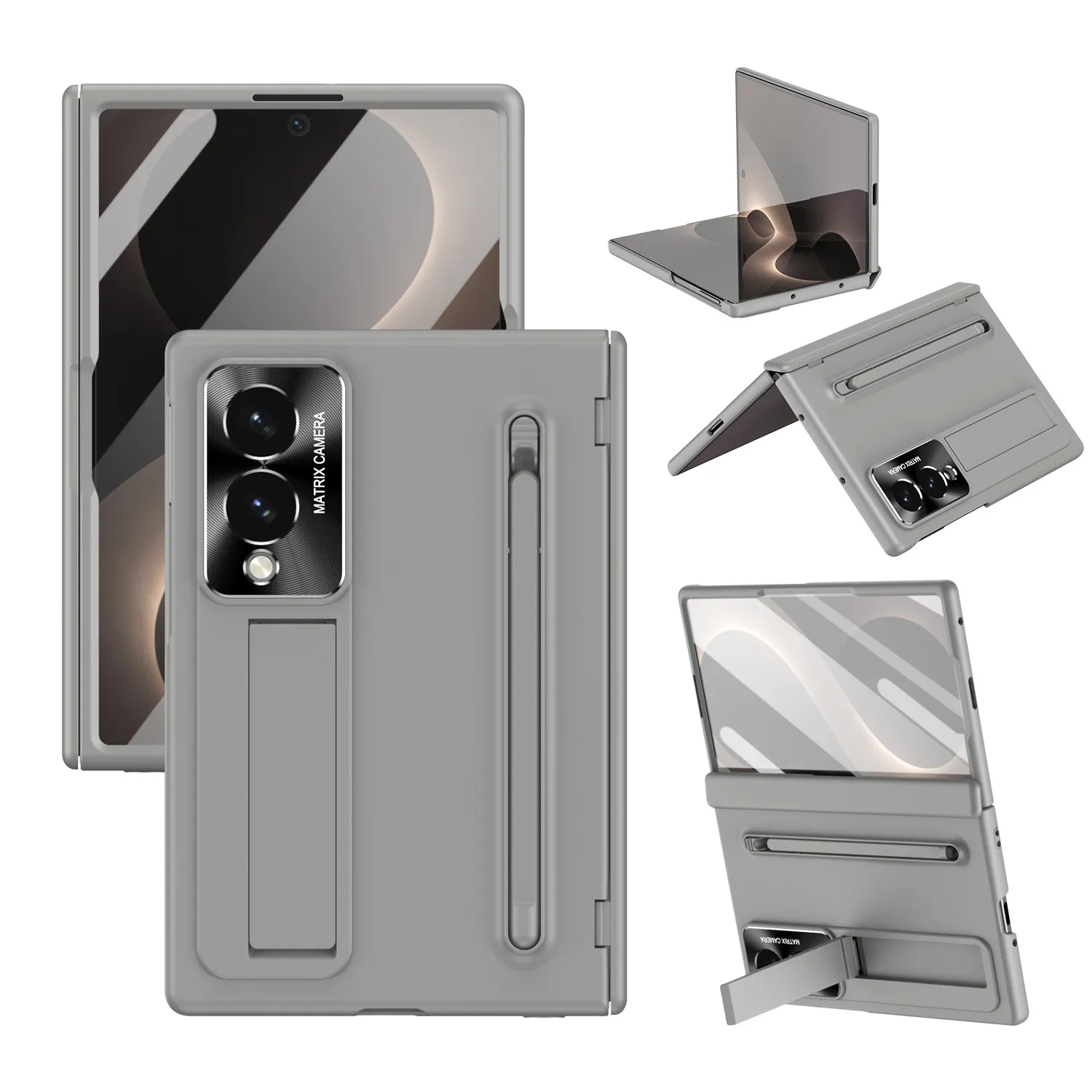 Compatible with Samsung Zfold 8 Wide phone case, FOLD8 folding pen slot case, integrated screen protector, full-coverage drop-proof protective case