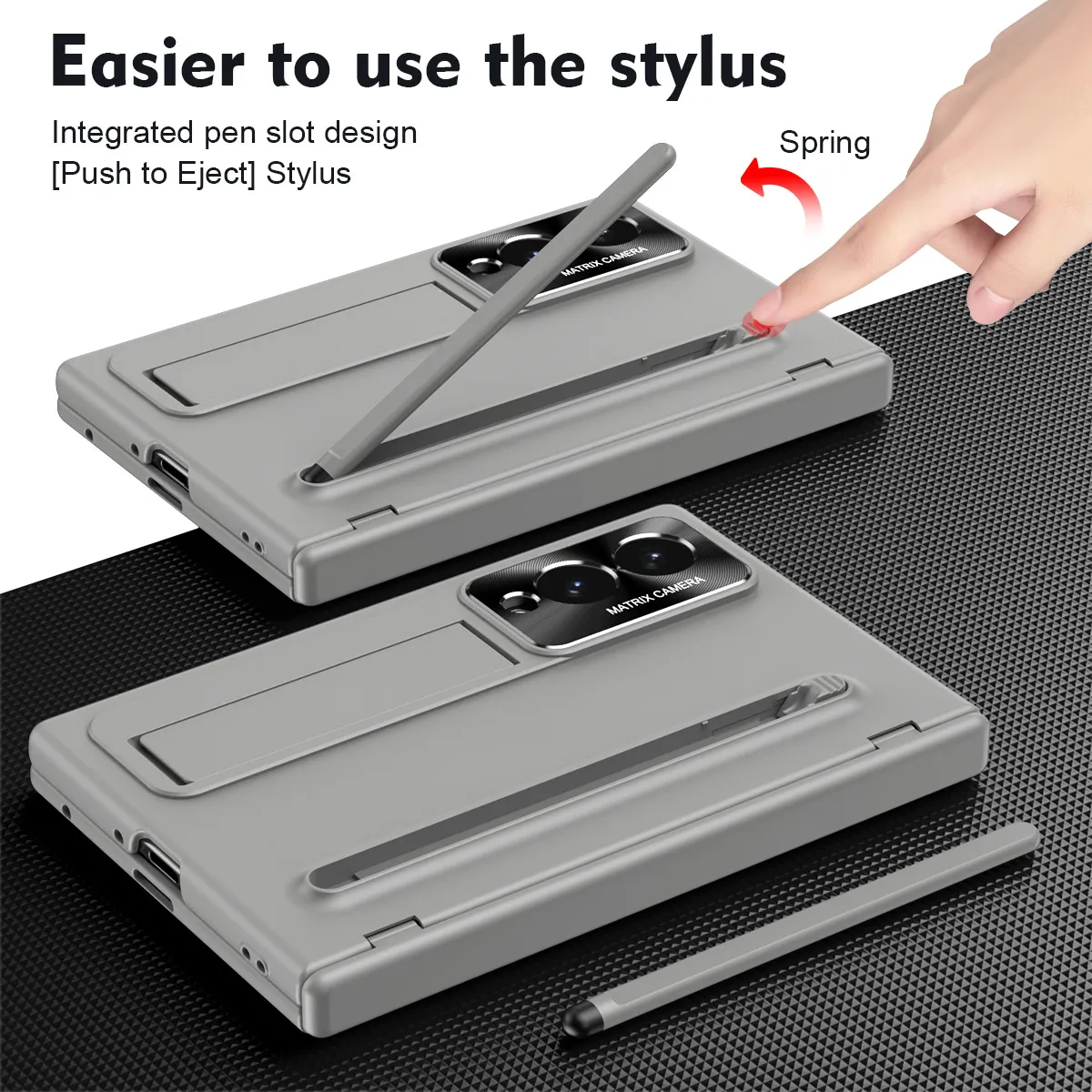 Compatible with Samsung Zfold 8 Wide phone case, FOLD8 folding pen slot case, integrated screen protector, full-coverage drop-proof protective case
