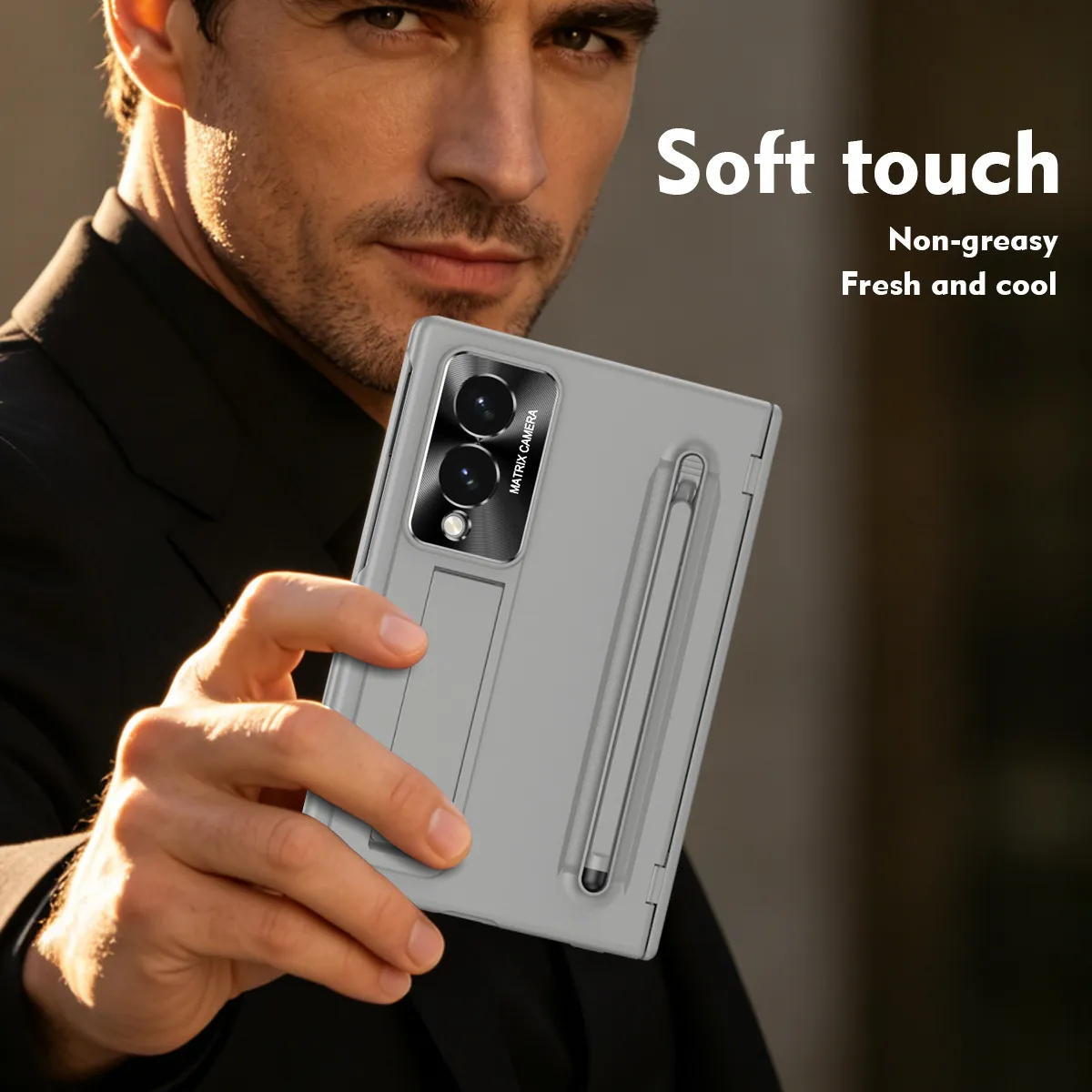 Compatible with Samsung Zfold 8 Wide phone case, FOLD8 folding pen slot case, integrated screen protector, full-coverage drop-proof protective case