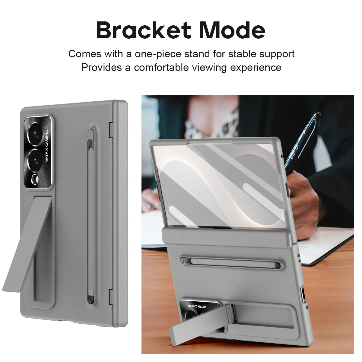 Compatible with Samsung Zfold 8 Wide phone case, FOLD8 folding pen slot case, integrated screen protector, full-coverage drop-proof protective case