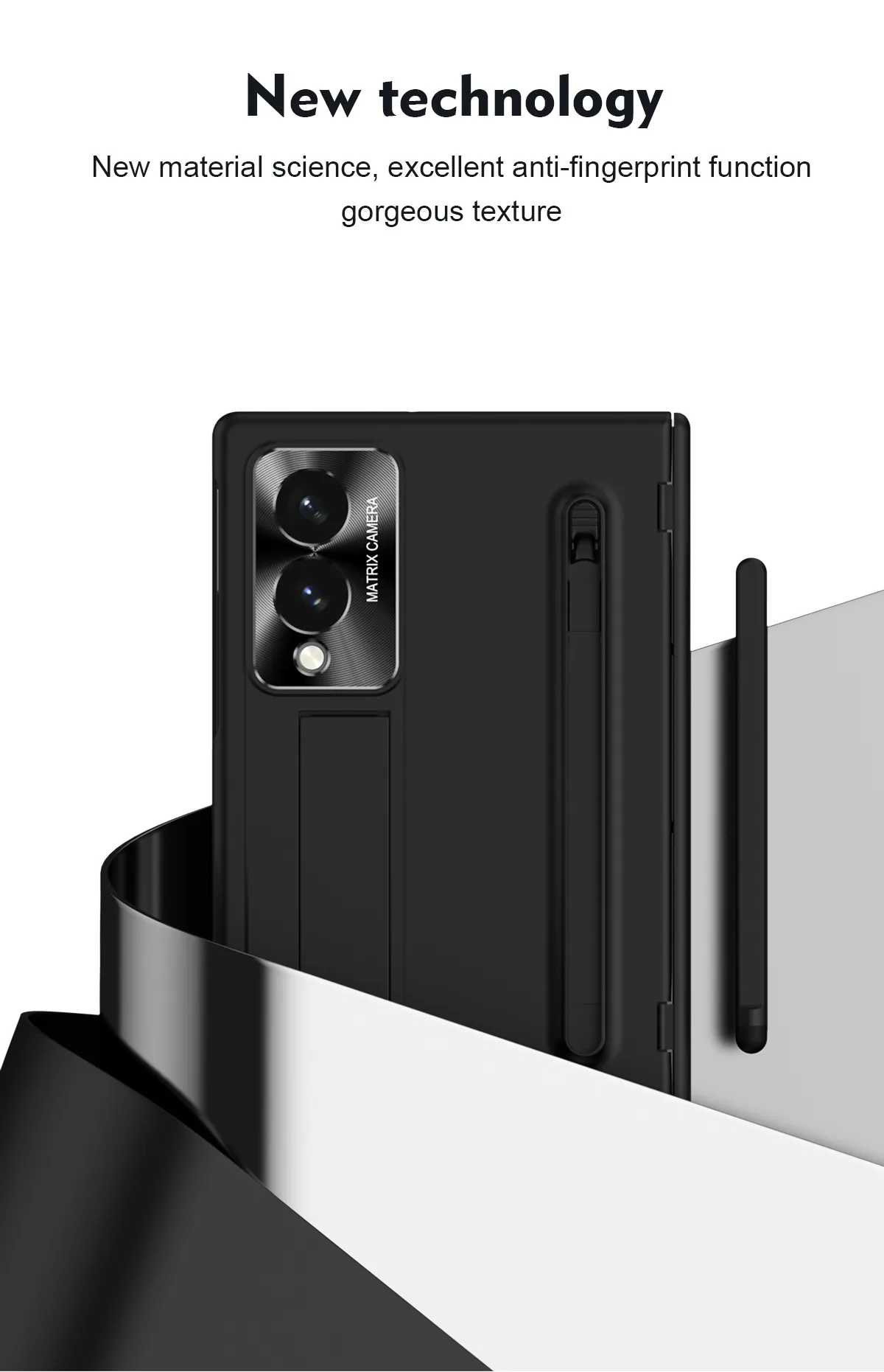 Compatible with Samsung Zfold 8 Wide phone case, FOLD8 folding pen slot case, integrated screen protector, full-coverage drop-proof protective case