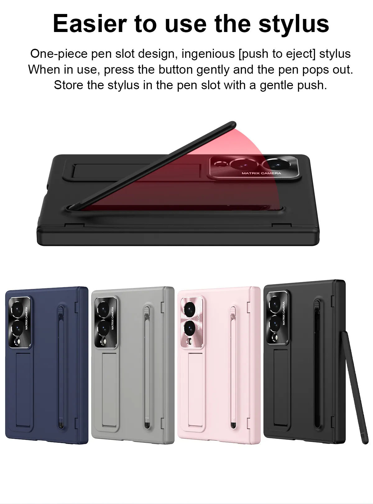 Compatible with Samsung Zfold 8 Wide phone case, FOLD8 folding pen slot case, integrated screen protector, full-coverage drop-proof protective case