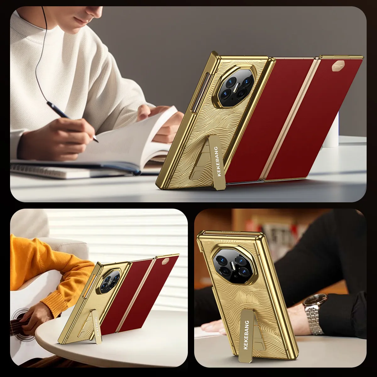 Compatible with Huawei MATEXT phone case, matext Gold Elite 14K Gold Plated Tri-fold Drop-Proof Protective Case