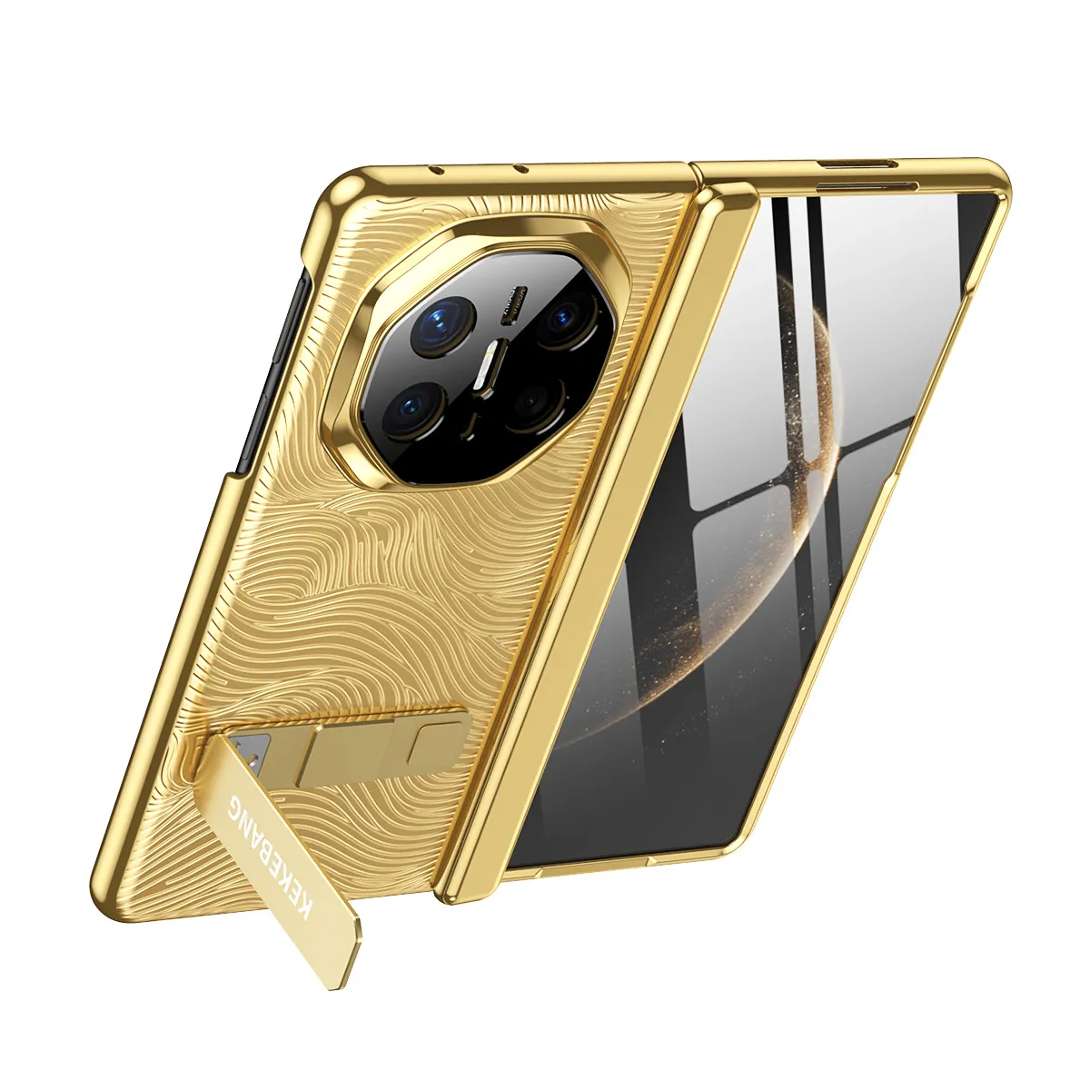Compatible with Huawei MATEX6 phone case, MateX6 Gold Plating Tri-fold Drop Protection Case, 14K Gold Plated, Tri-fold.