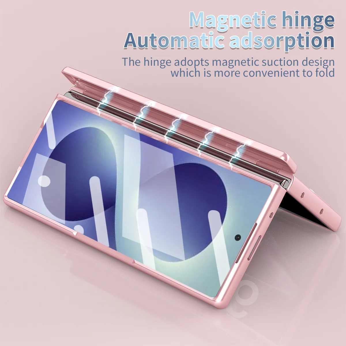 Compatible with Samsung Zfold 8 Ultra phone case, electroplated magnetic charging dual hinge shockproof case