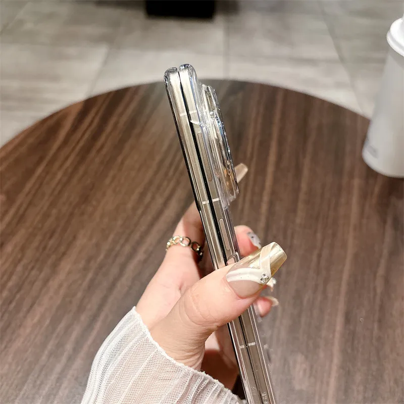 Honor MagicV5 phone case, solid color electroplated hinge, full-coverage hinge, drop-proof protective leather case.