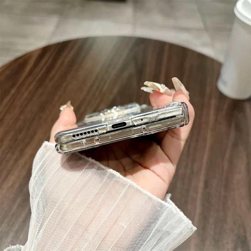 Honor MagicV5 phone case, solid color electroplated hinge, full-coverage hinge, drop-proof protective leather case.