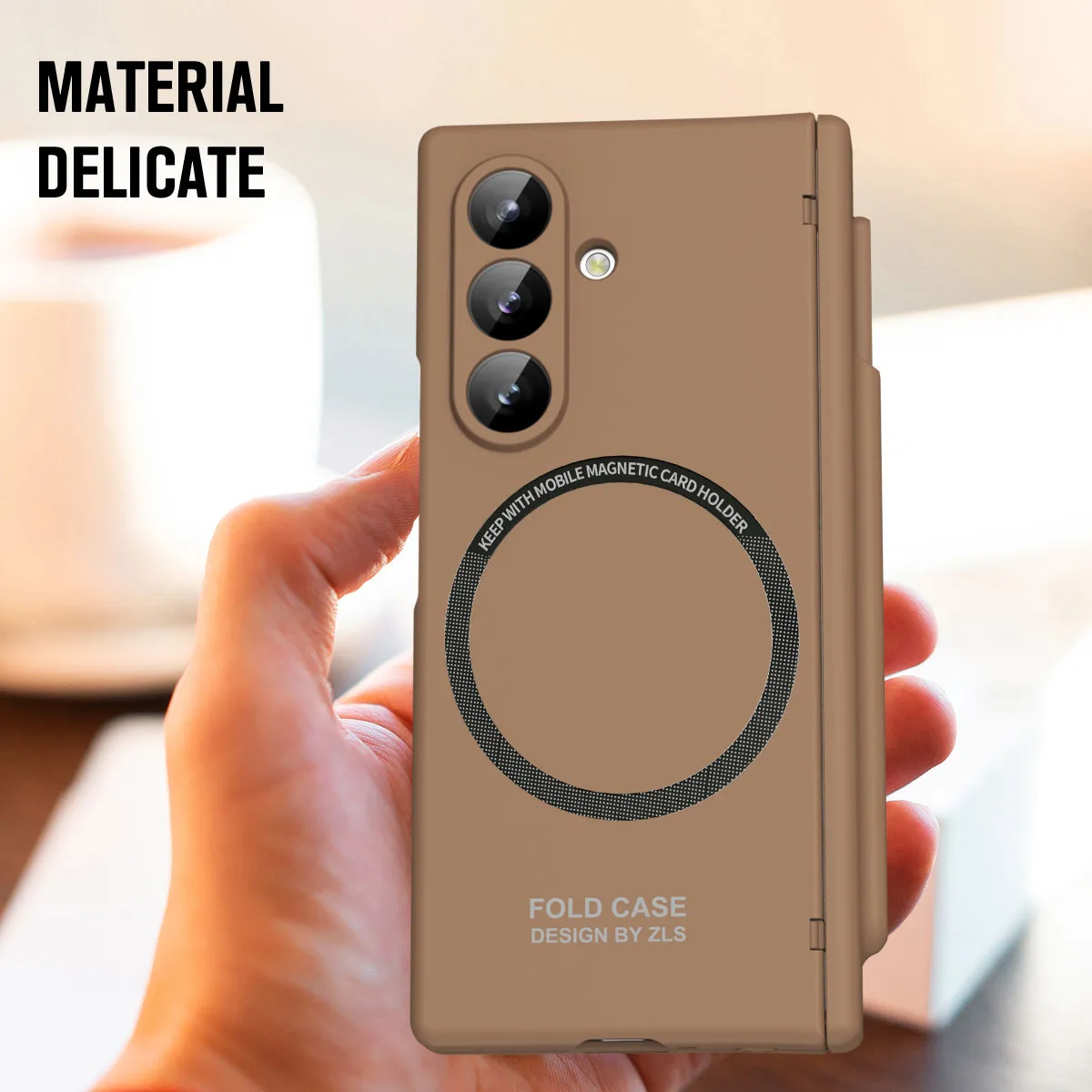 Compatible with Samsung Zfold 8 Ultra phone case, magnetic pen slot hinge, drop-proof protective case