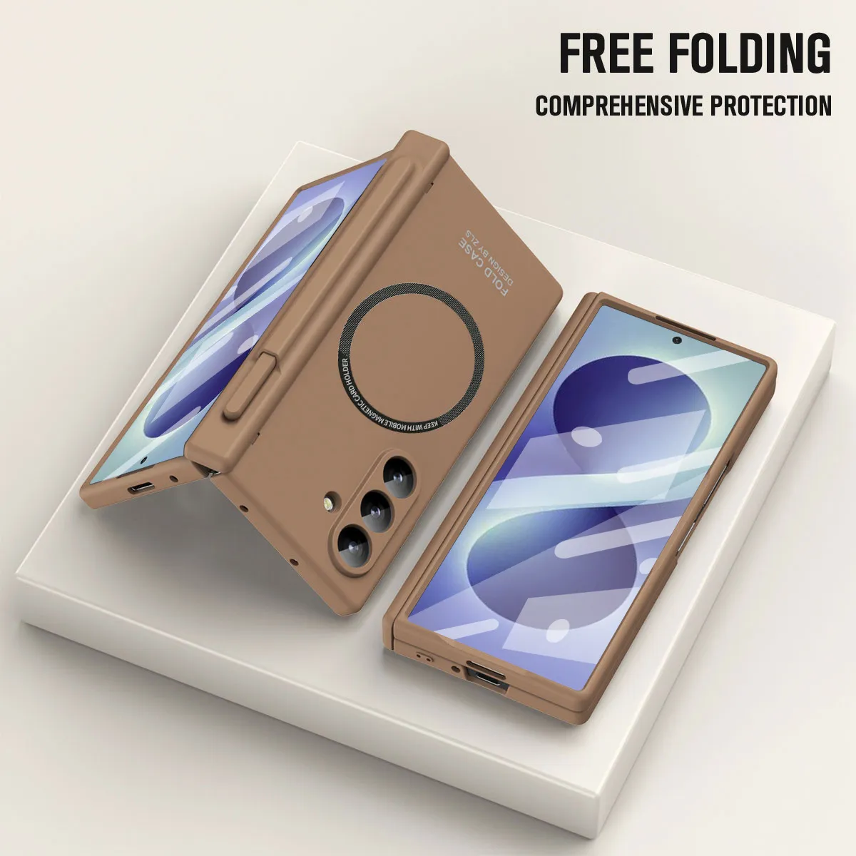 Compatible with Samsung Zfold 8 Ultra phone case, magnetic pen slot hinge, drop-proof protective case