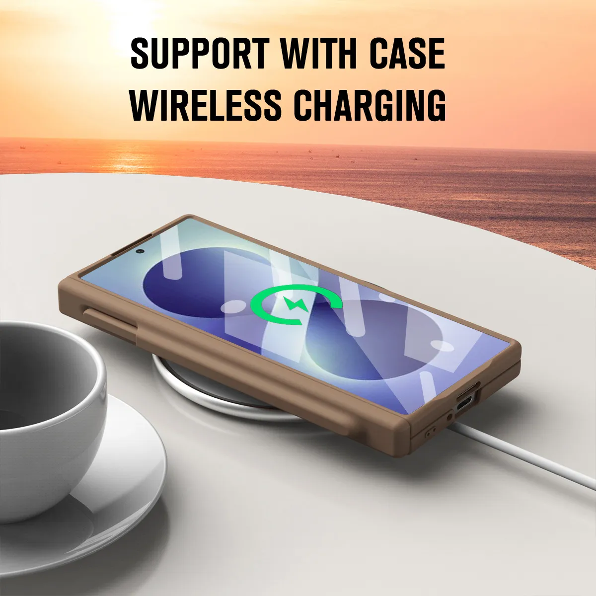 Compatible with Samsung Zfold 8 Ultra phone case, magnetic pen slot hinge, drop-proof protective case