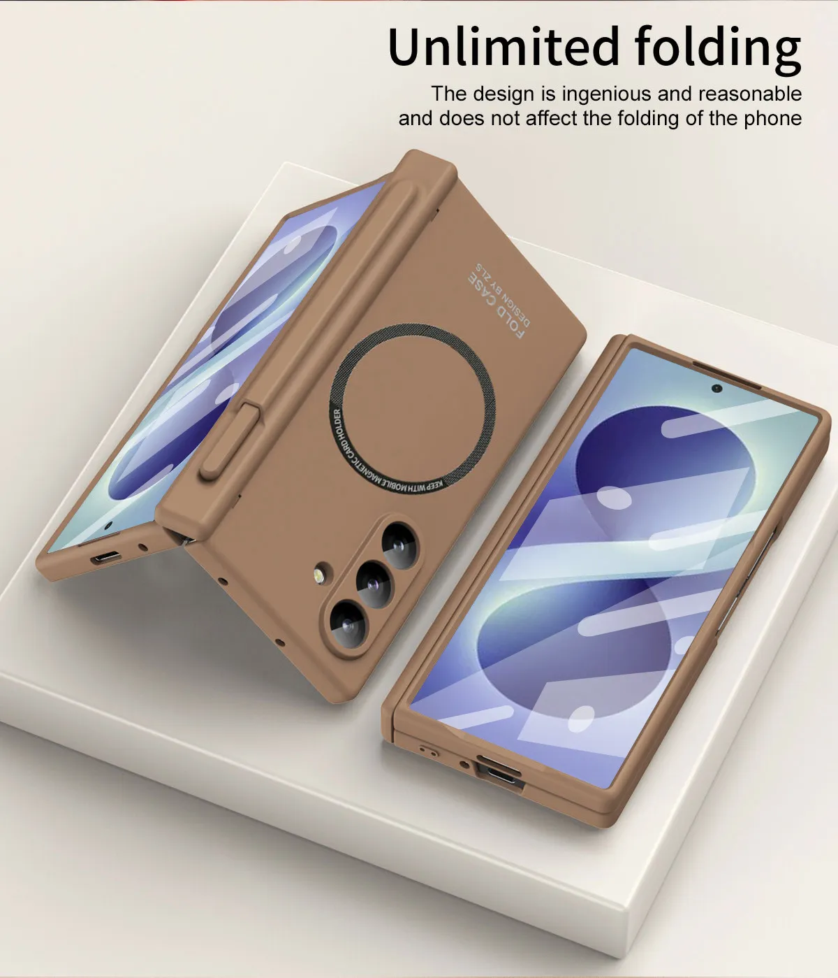 Compatible with Samsung Zfold 8 Ultra phone case, magnetic pen slot hinge, drop-proof protective case
