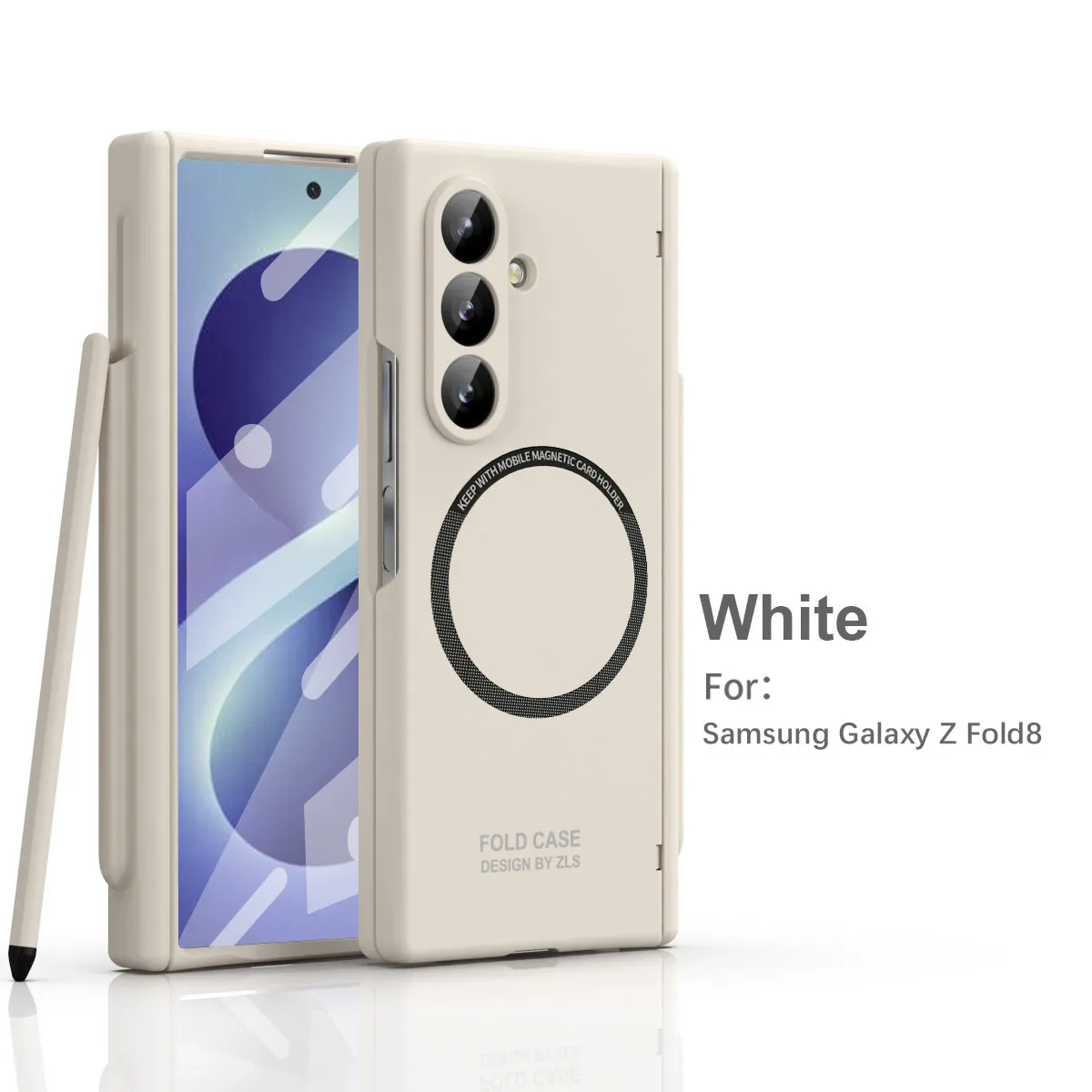 Compatible with Samsung Zfold 8 Ultra phone case, magnetic pen slot hinge, drop-proof protective case