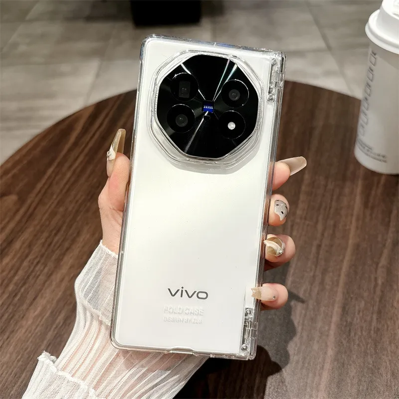VIVO XFOLD5 phone case, xfold5 integrated case and screen protector, solid color electroplated full-coverage drop-proof protective case.