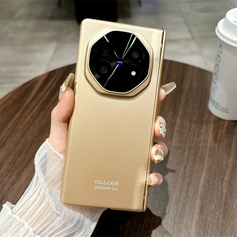 VIVO XFOLD5 phone case, xfold5 integrated case and screen protector, solid color electroplated full-coverage drop-proof protective case.