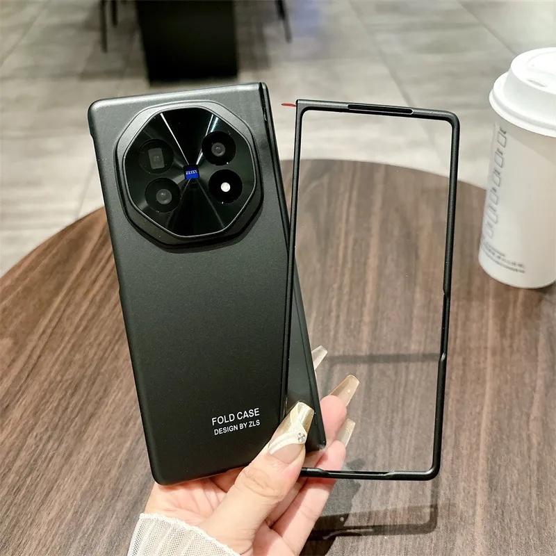 VIVO XFOLD5 phone case, xfold5 integrated case and screen protector, solid color electroplated full-coverage drop-proof protective case.
