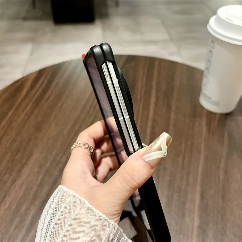 VIVO XFOLD5 phone case, xfold5 integrated case and screen protector, solid color electroplated full-coverage drop-proof protective case.