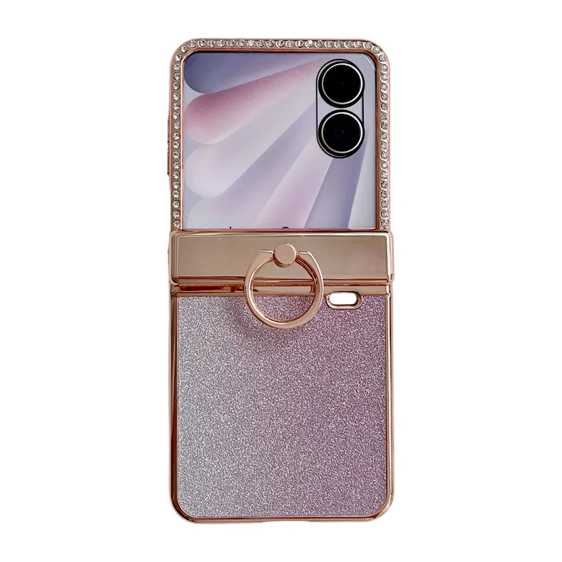 Honor V Flip2 Phone Case, Foldable Screen Protector, Integrated Stand, Glitter Hinge, Full Coverage, Drop Protection