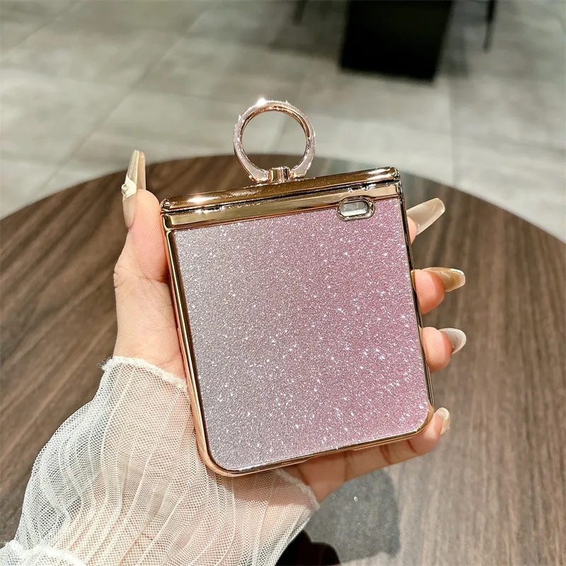 Honor V Flip2 Phone Case, Foldable Screen Protector, Integrated Stand, Glitter Hinge, Full Coverage, Drop Protection