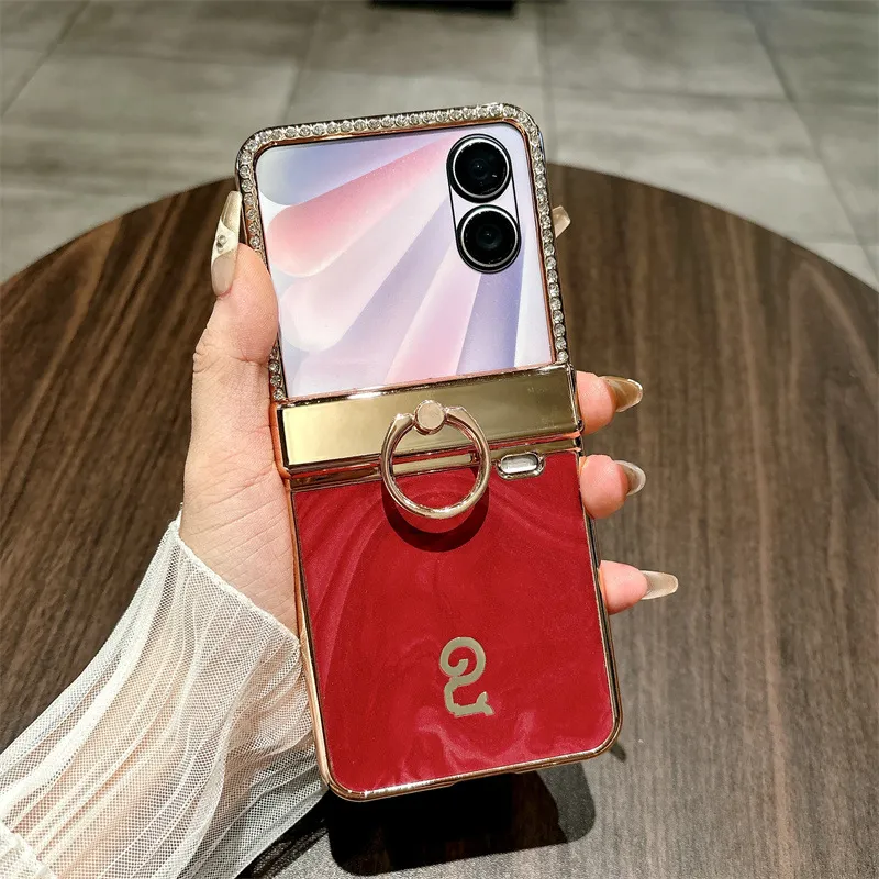 Compatible with Honor V Flip2 phone case, Vflip2 foldable screen, Diamond Year of the Snake limited edition, red hinge, drop protection.