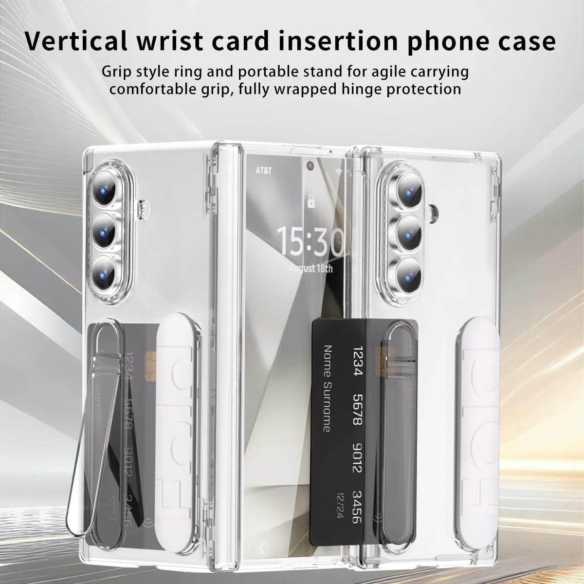 Compatible with Samsung Zfold7 phone case, FOLD6 folding official wristband, card slot, hinge case, and integrated protective film.