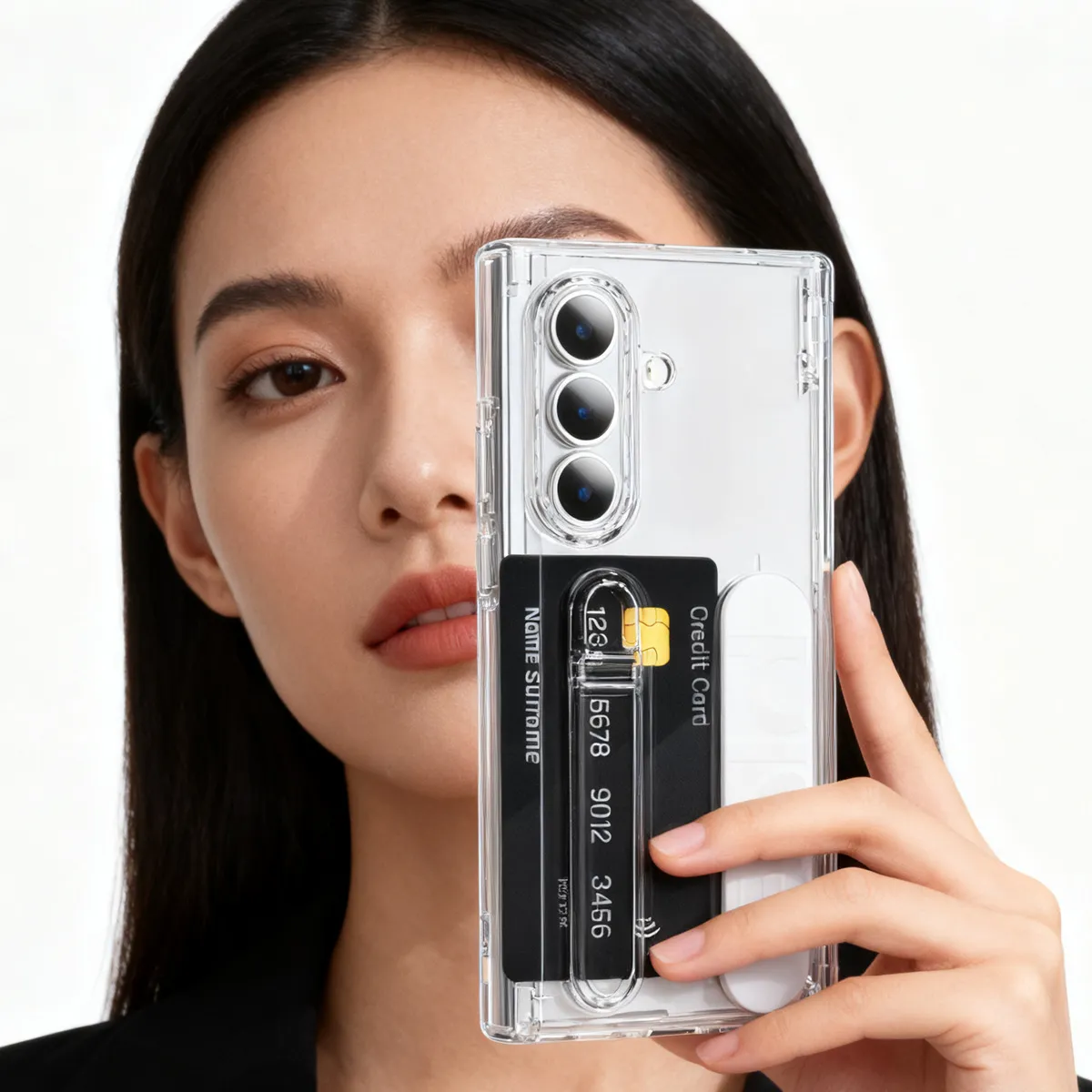 Compatible with Samsung Zfold7 phone case, FOLD6 folding official wristband, card slot, hinge case, and integrated protective film.